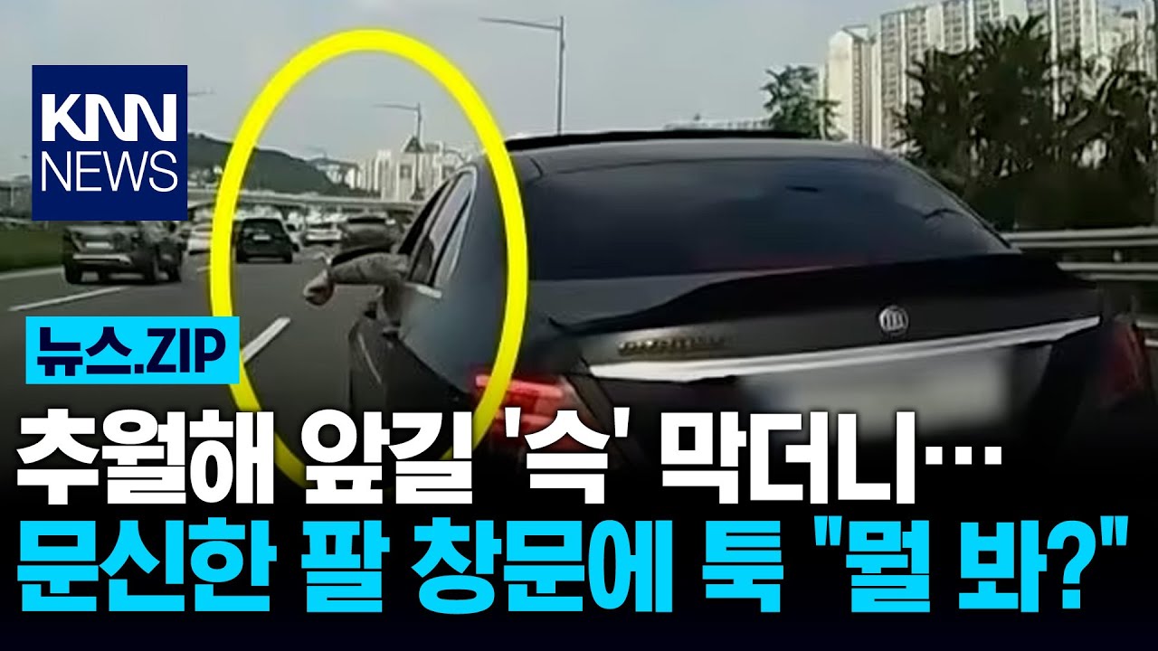 추월해 앞길 '슥' 막더니… 문신한 팔 창문에 툭 