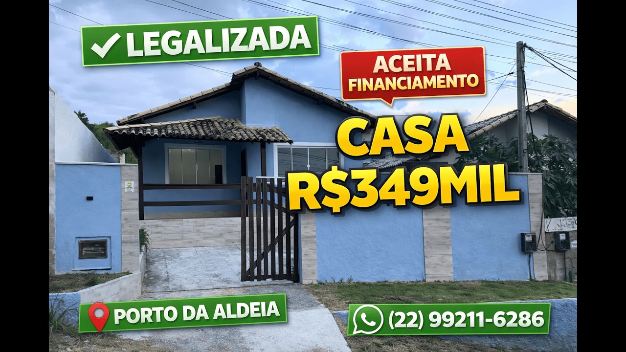 Casa Venda no Porto da Aldeia – São Pedro da Aldeia | Legalizada | Aceita Financiamento | R$ 349 Mil