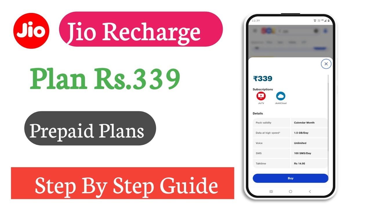 Jio Prepaid ₹339 Recharge Plan: All Details