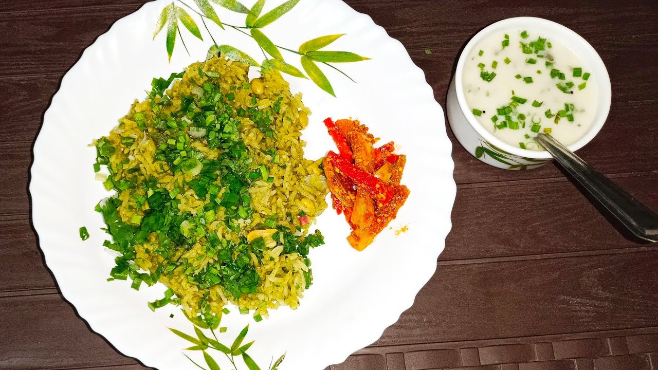 Surti papdi dana pulao with green garlic curry# પાપડી દાણાનો ભાત, લસણની કઢી#सुरती पापड़ी दाना पुलाव