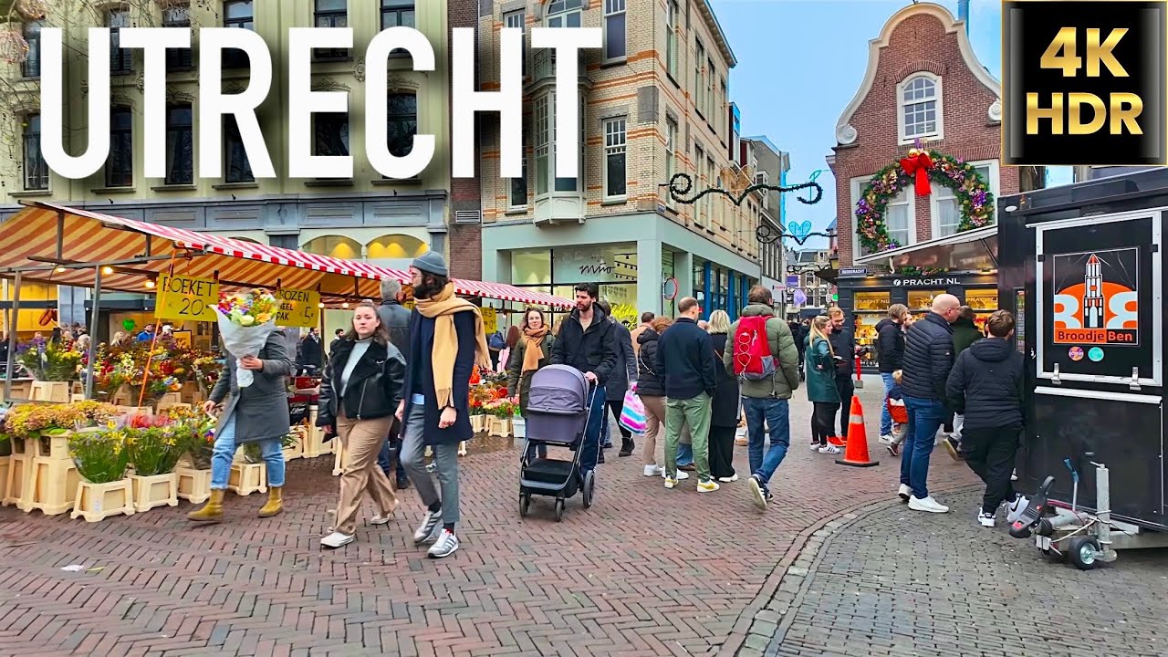 [4K HDR] End-of-year Utrecht walk 🇳🇱 Bibliotheek, Neude, Vredenburgkwartier | December 2023