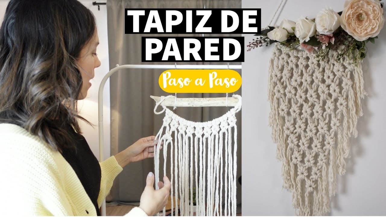 TUTORIAL MACRAMÉ: Tapiz de Pared | Fácil tapiz para principiantes | Combinación de Nudos Básicos.