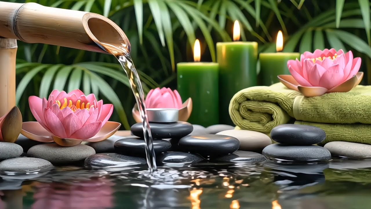 Relaxing Water Fountain Ambience 💧 Zen Spa Garden for Sleep
