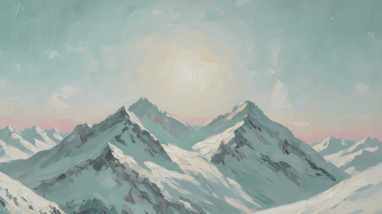 Mountains TV Art UHD Silent Screensaver Nature TV Wallpaper l 2 Hours Oil Painting TV Background
