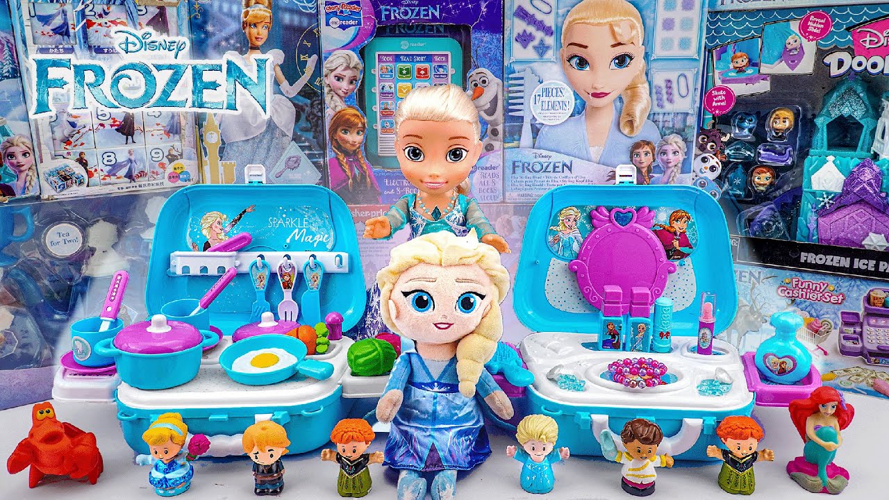 Unboxing Disney Frozen Kitchen Toys Collection | Princess Elsa Makeup Playset | Blue Toy Review