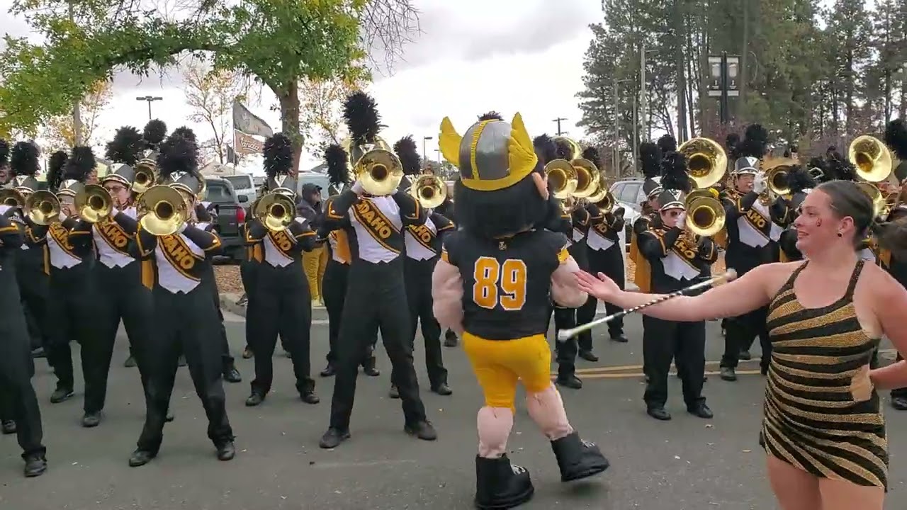 Idaho Vandals Marching Band performance at Tailgate for the 2025 Homecoming game. 