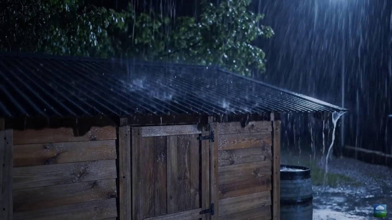 Midnight Steady Rain on Rooftops with Distant Thunder | Cozy ASMR for Sleep