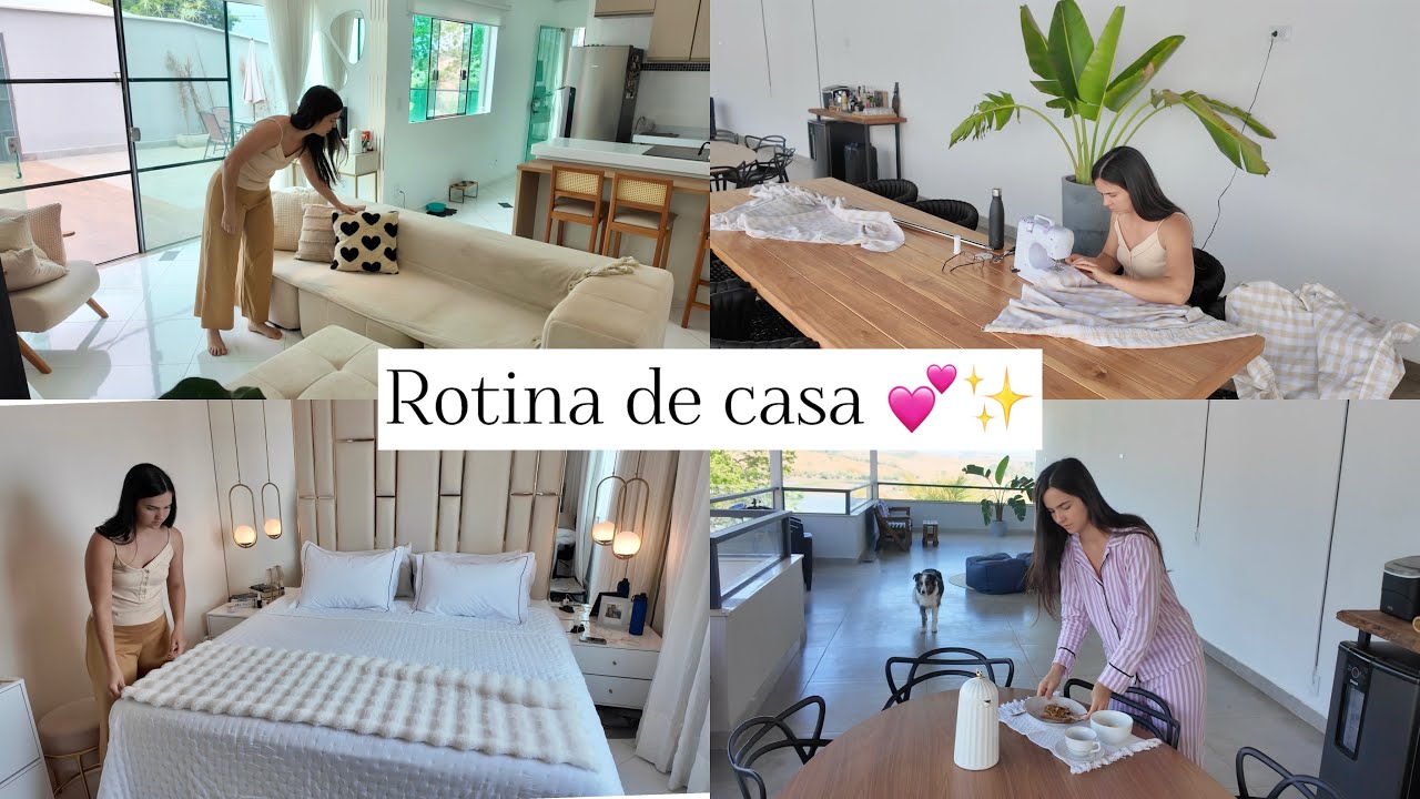 Um dia produtivo em casa 🏡✨ Caf&eacute; tranquilo, casa organizada e fiz uma cortina nova pro arm&aacute;rio! ☕