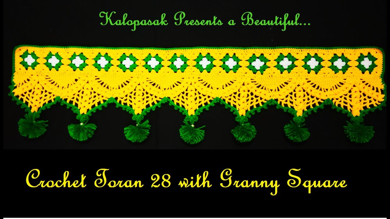 Crochet Toran 28 with Granny Squares (Eng sub) | Door Hanging | Door Decor | Home Decor | तोरण