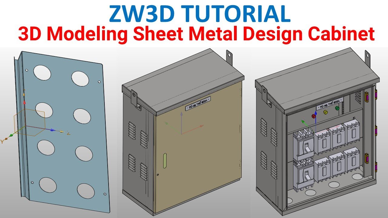 ZW3D Tutorial 12 | 3D Modeling Sheet Metal Design Cabinet