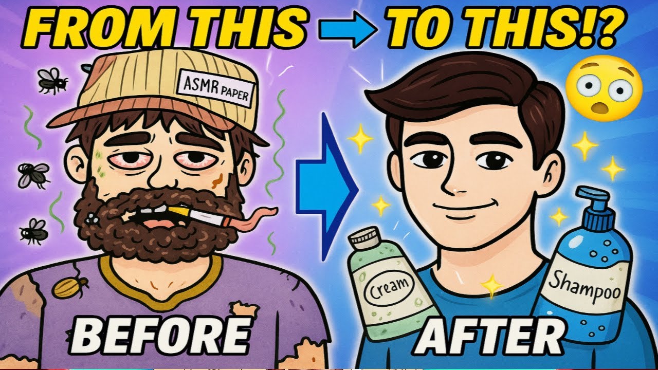 FROM HOMELESS TO MODEL 😳 ASMR PAPER TRANSFORMATION