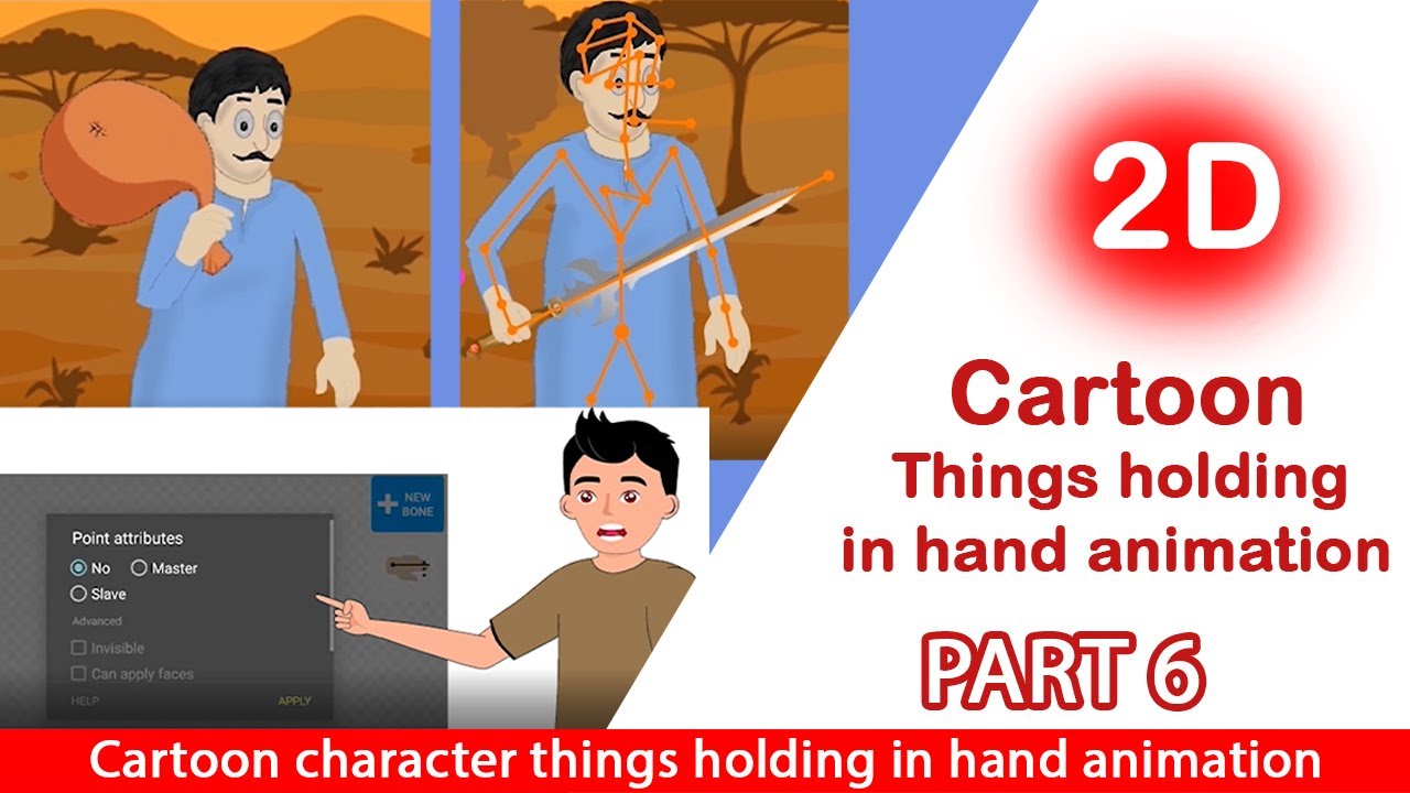 Cartoon character things holding in hand animation | KRTIPS