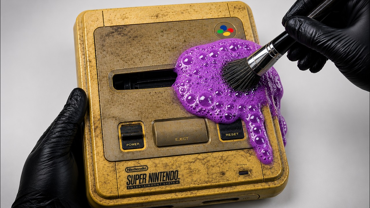 Nintendo Console Restoration - Yellowed Plastic Retrobright - ASMR