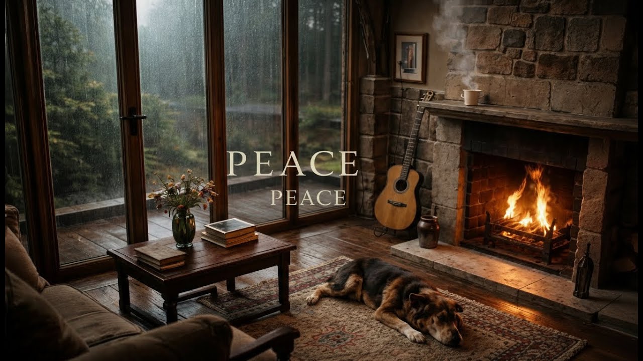 Night Rain & Gentle Acoustic Guitar for Deep Rest and Emotional Healing