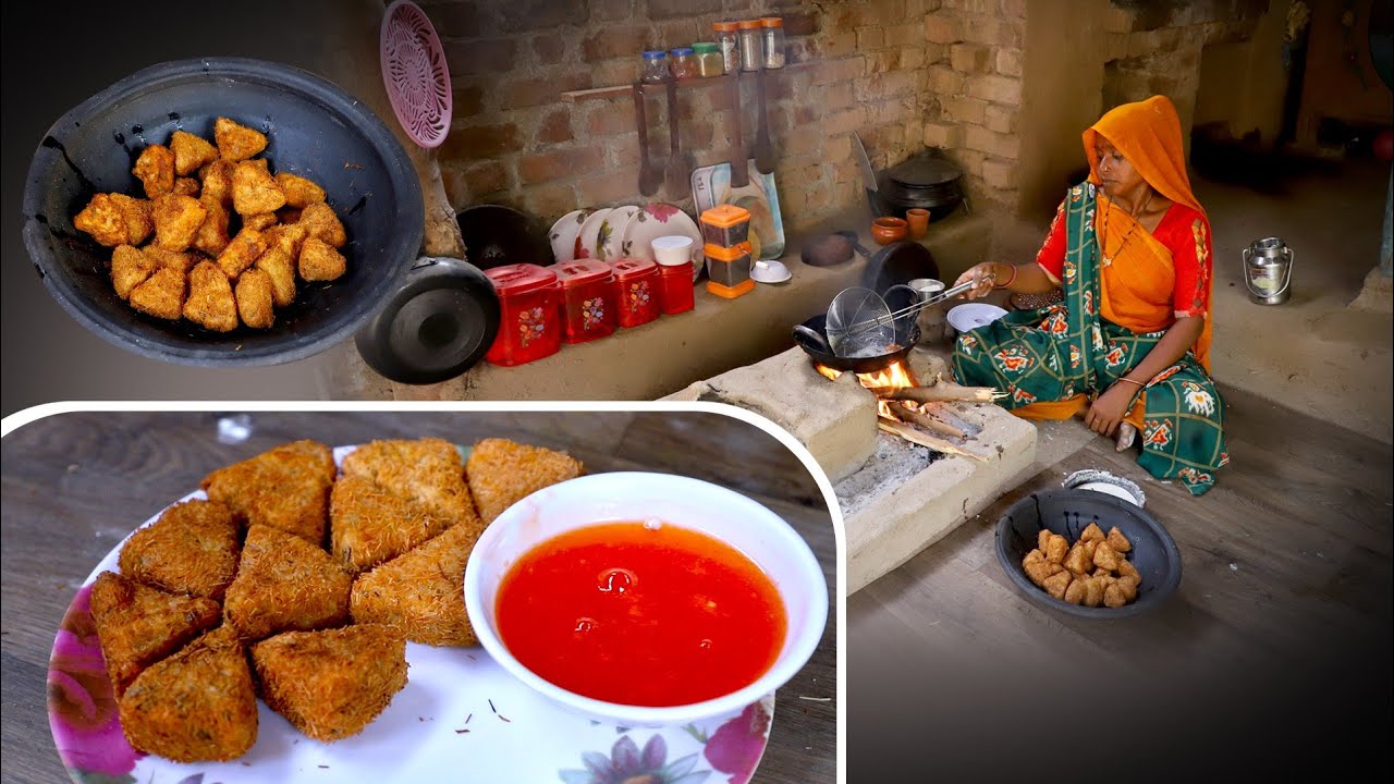 Potato Triangle Snacks Recipe In Village || How To Make Village Style Food || MR7 Recipes