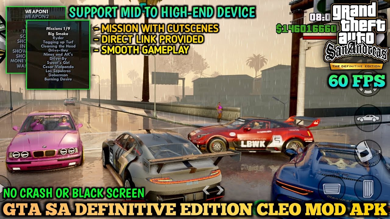 Gta Sa Definitive edition cleo mod menu apk for android 🔥