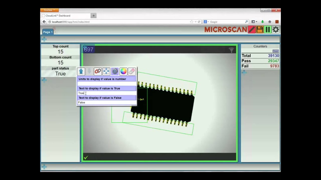 Microscan AutoVISION: CloudLink Web HMI