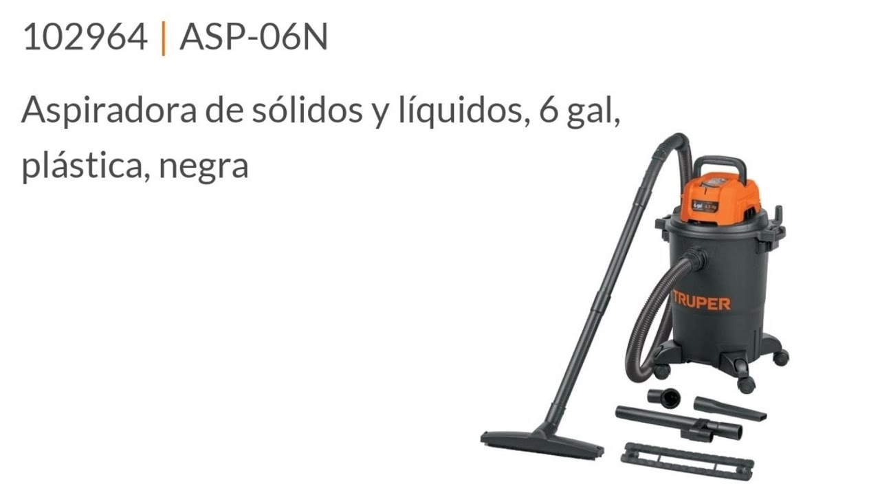 Aspiradora de s&oacute;lidos y l&iacute;quidos Truper 102964 / ASP-06N