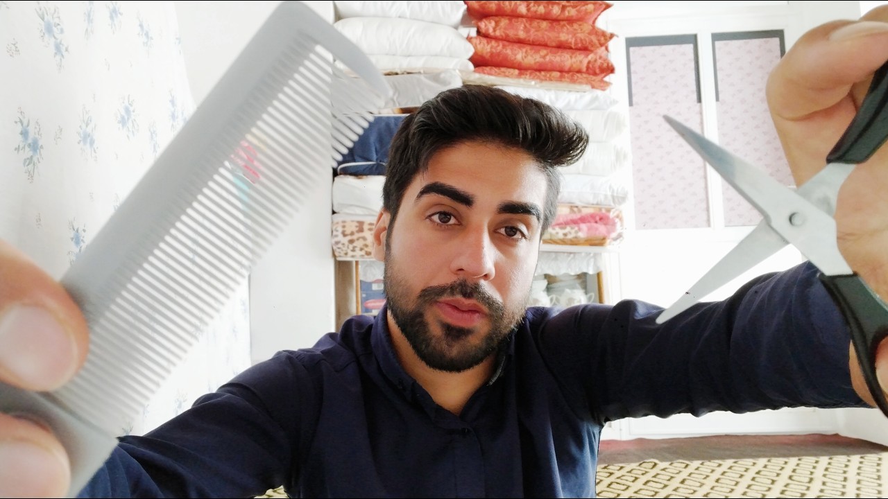 ASMR Haircut With Scissors ( Shoulder Sounds, Spray Sounds, Combing hair, Gentle Tapping )