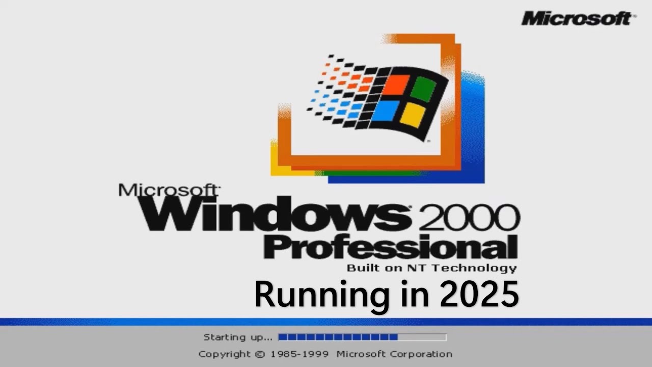 Windows 2000 Professional on 2025 - 25 Years old Operating System Computer