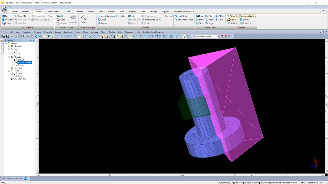 MOSES 11.03 - Boolean Operations on Closed Trimeshes