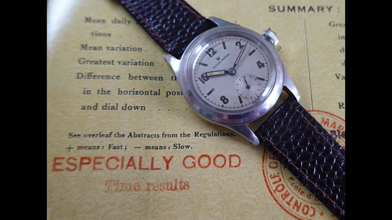 1942 Rolex Oyster men's vintage watch - possible PoW watch?  Model reference 3980.