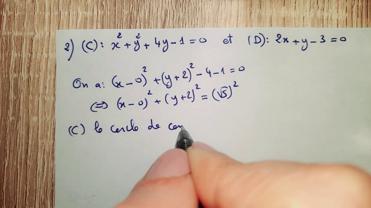Produit scalaire, position relative d'une droite et d'un cercle
