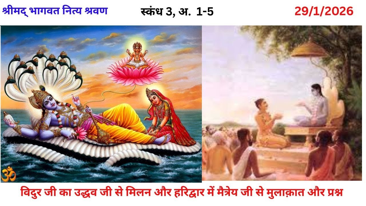SB 3.1-5,  विदुर जी का उद्धव जी से मिलन और हरिद्वार में मैत्रेय जी से मुलाक़ात और प्रश्न