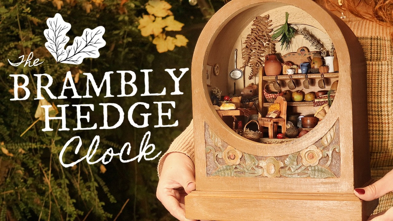 Up- cycling An Old Empty Clock In To A Miniature Brambly Hedge Kitchen!