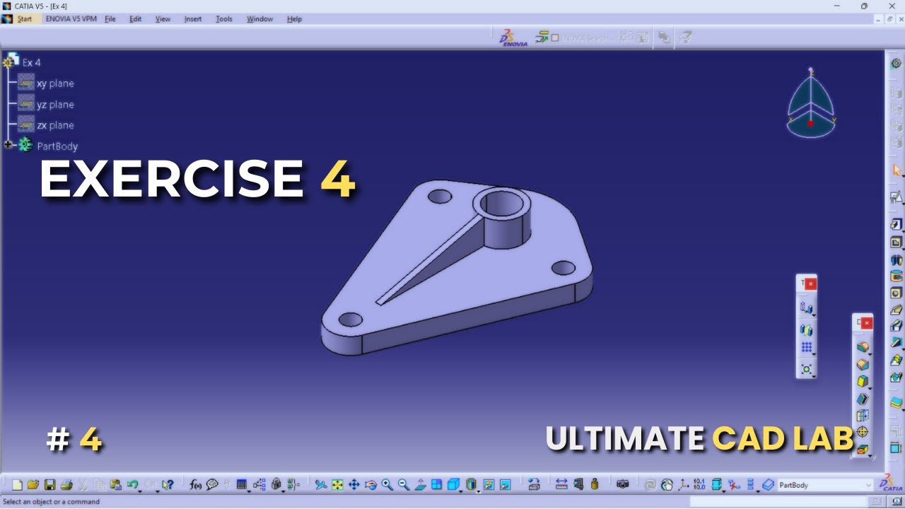 CATIA V5 Basic 3D Model - Exercise 4 | Beginner Tutorial #catia #cad #catiatutorial #3ddesign #art