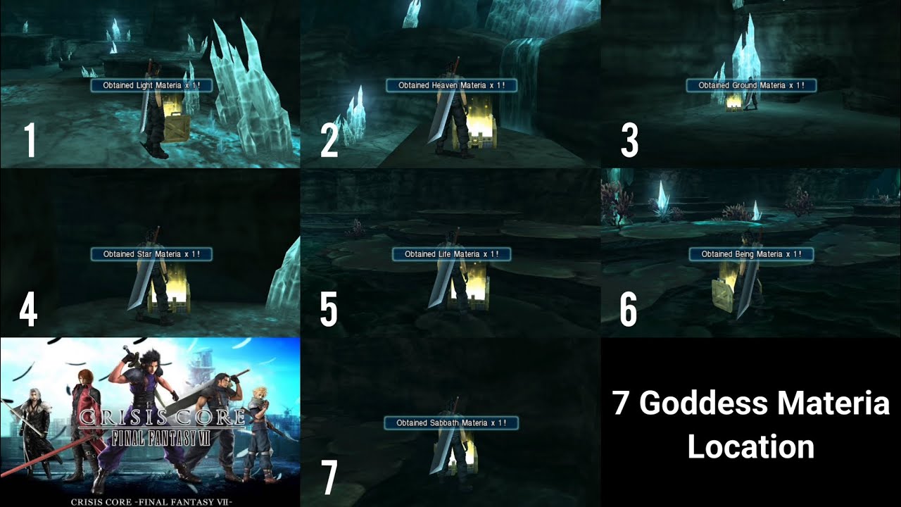 How to find 7 goddes materia in Crisis Core final fantasy PSP