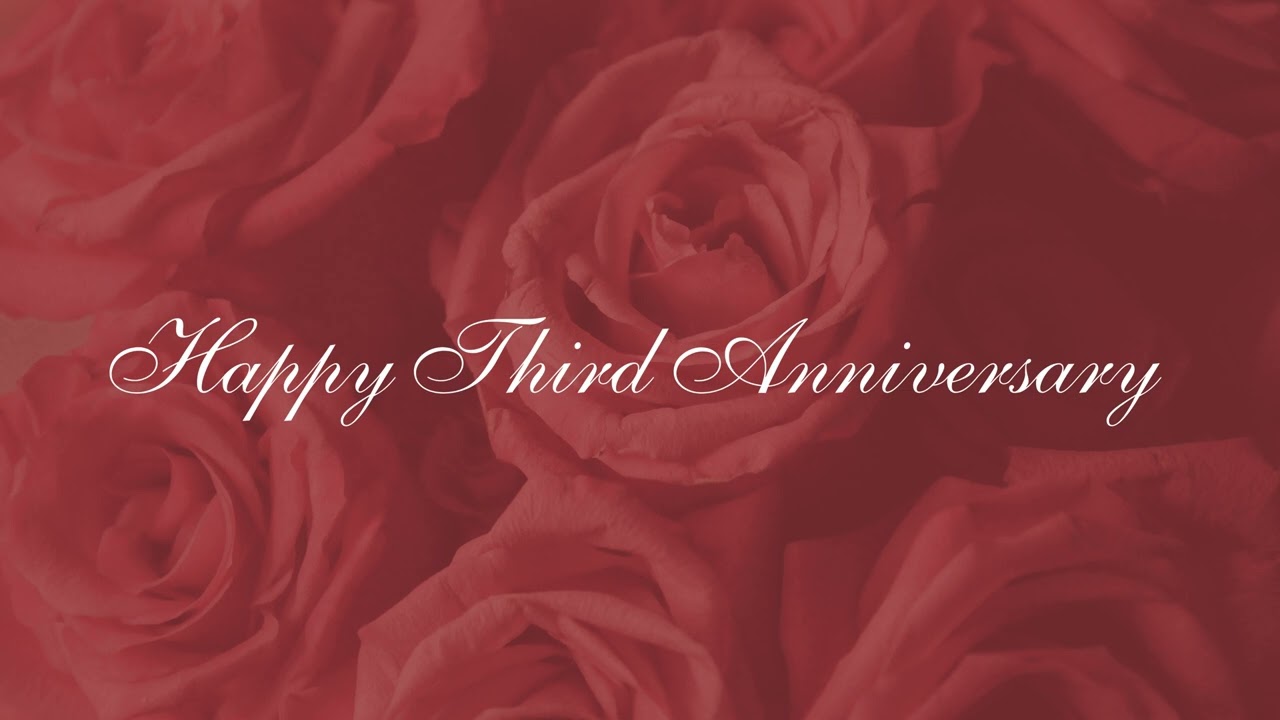 Happy Third  Anniversary Screensaver | Wedding Anniversary Banner 4K