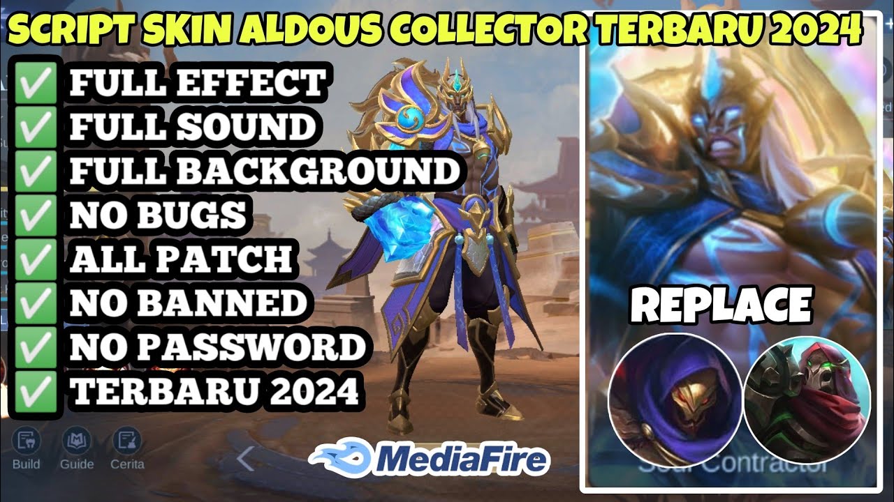 Script skin Aldous Collector No Password patch Terbaru 2024 Full Effect, Full background