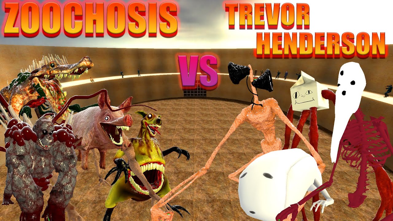 ZOOCHOSIS MONSTER Vs. TREVOR HENDERSON MONSTER PART2?? siapakah yang terKUAT! di garrys mod!