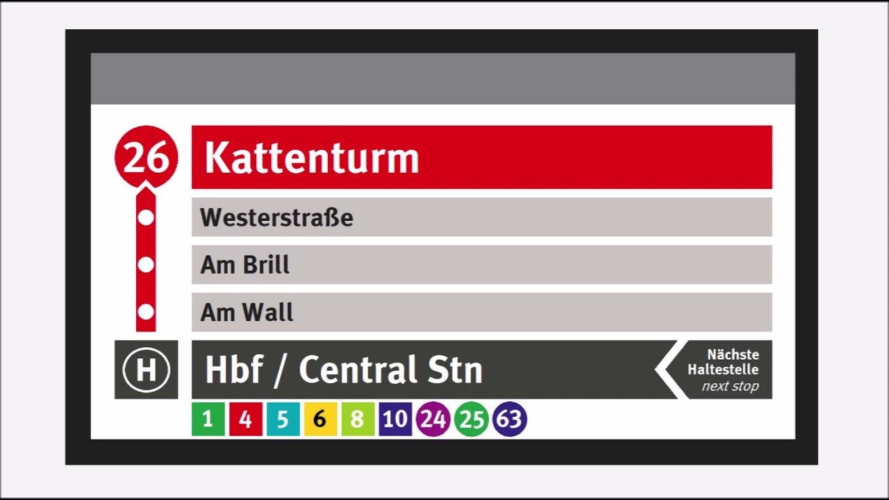 BSAG Haltestellenansagen | Linie 26 | Ri. Kattenturm | Herbst 2021