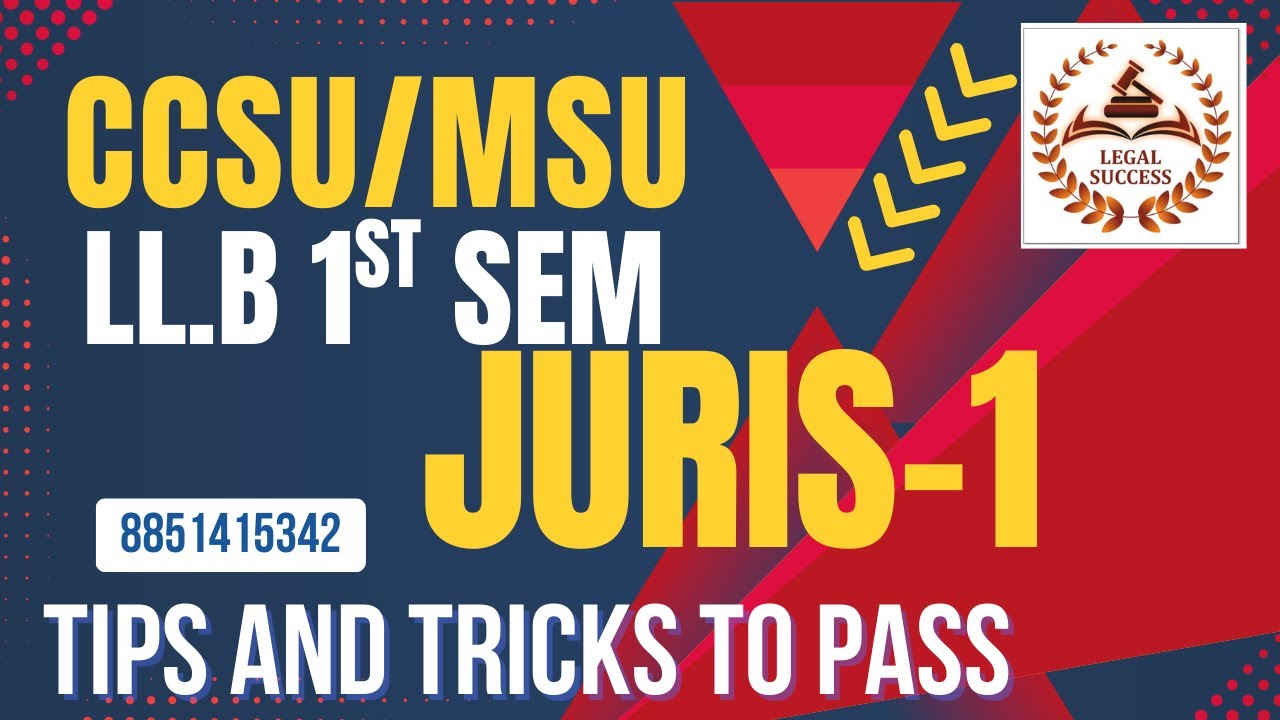 JURISPRUDENCE -1 FOR CCSU/MSU LL.B.1st SEMESTER EXAM 2026 || HOW TO PREPARE TIPS & TRICKS 8851415342