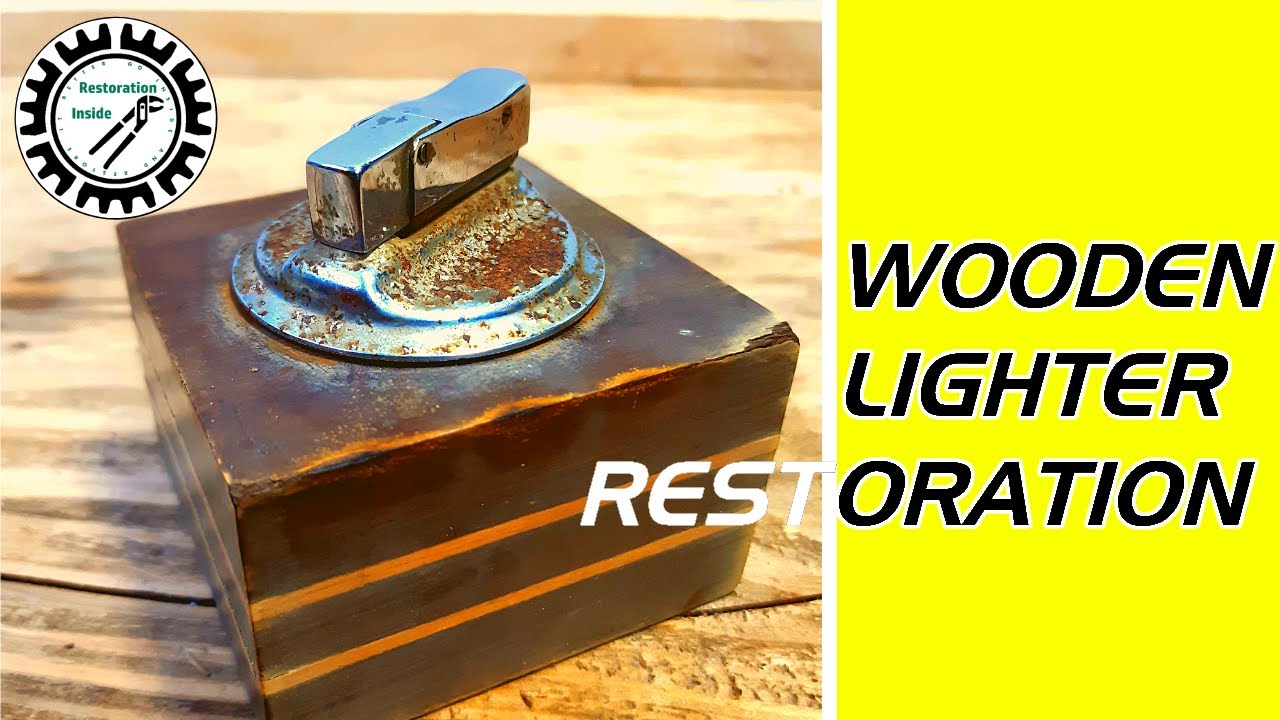 old wooden table lighter restoration project