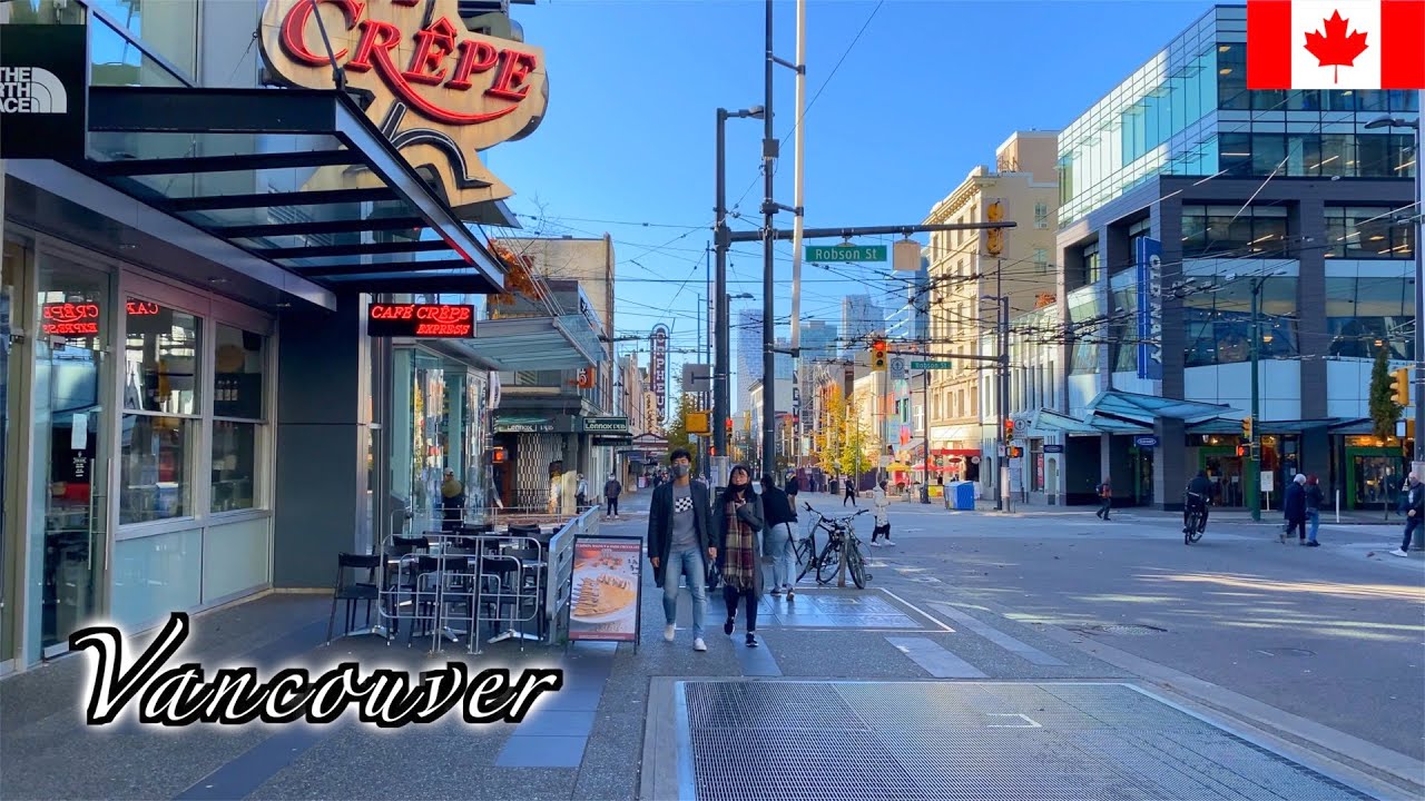 🇨🇦Vancouver Autumn Walk - Granville Street | Downtown - 【4K 60fps】