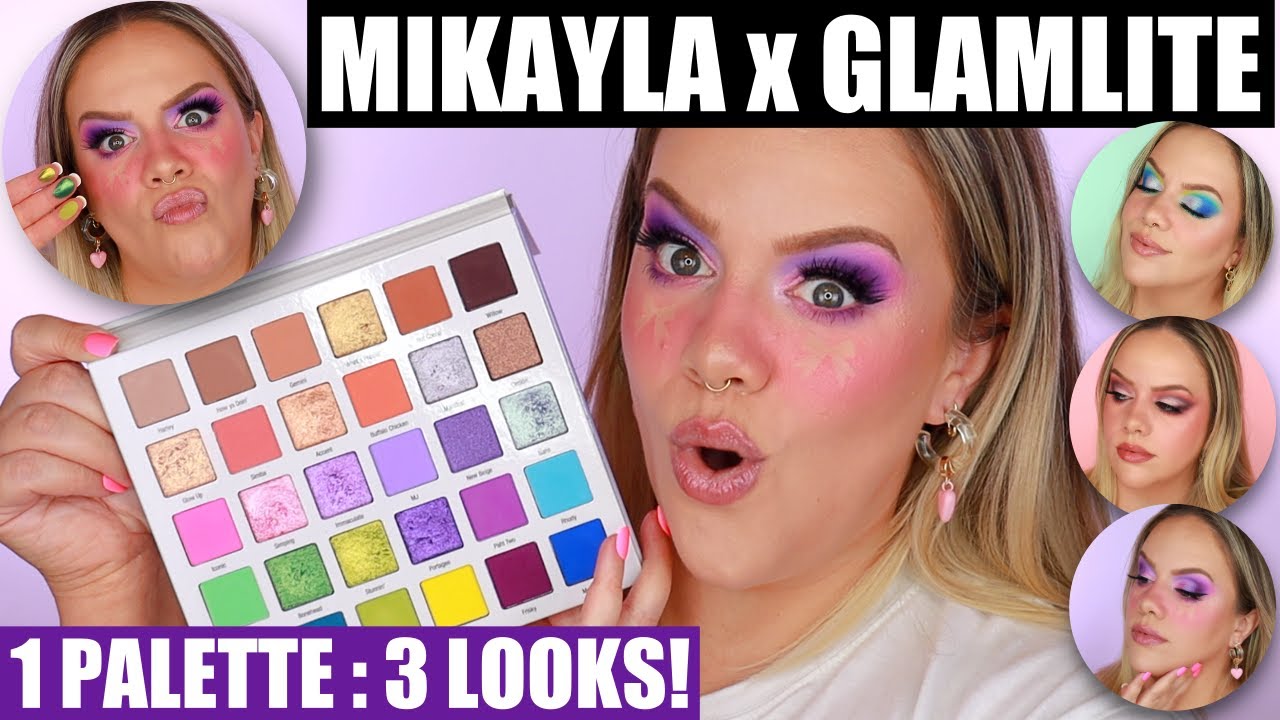 MIKAYLA x GLAMLITE EYESHADOW PALTTE REVIEW | 3 LOOKS & TUTORIALS