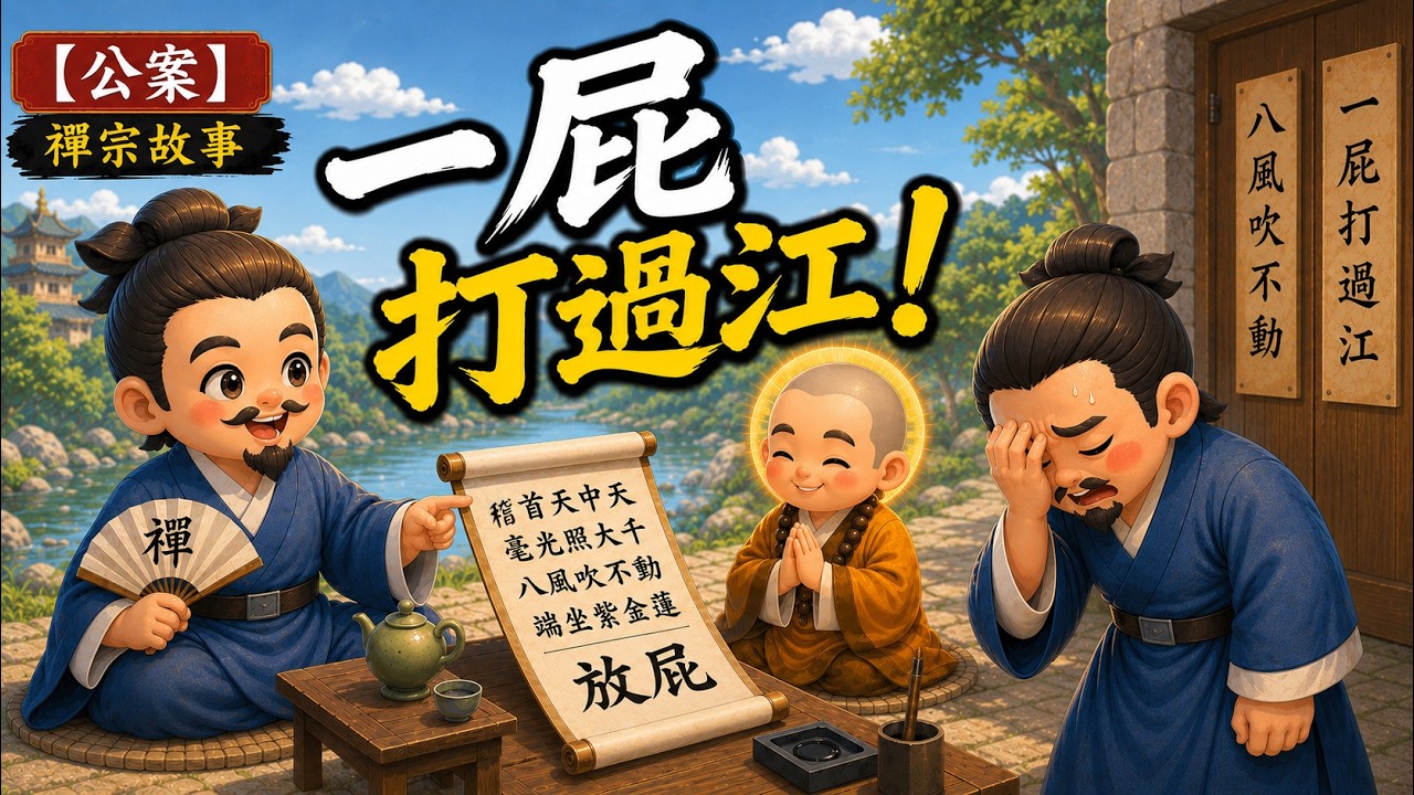 【禪宗故事】八風吹不動，一屁打過江｜The Mind Is Tested by One Word