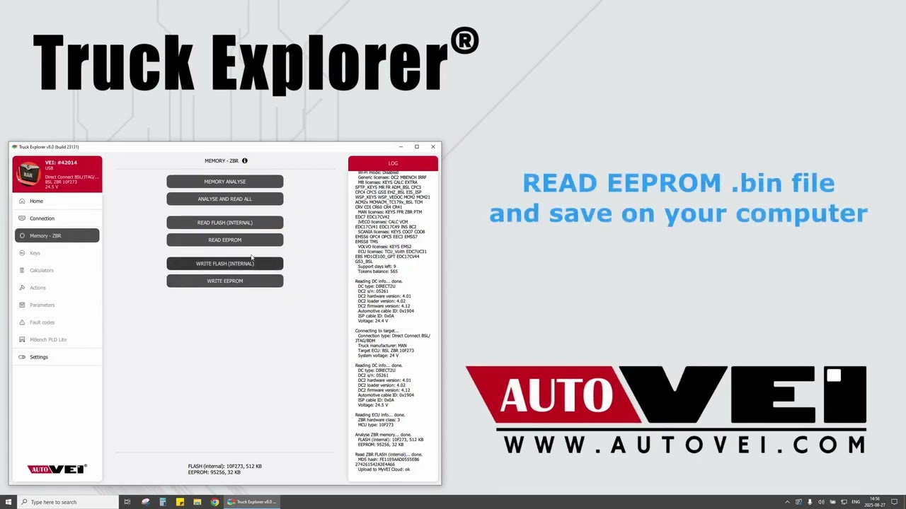 AutoVEI Truck Explorer Full Read and Write MAN Truck ZBR2 ECU Guide- EOBDTool.co.uk