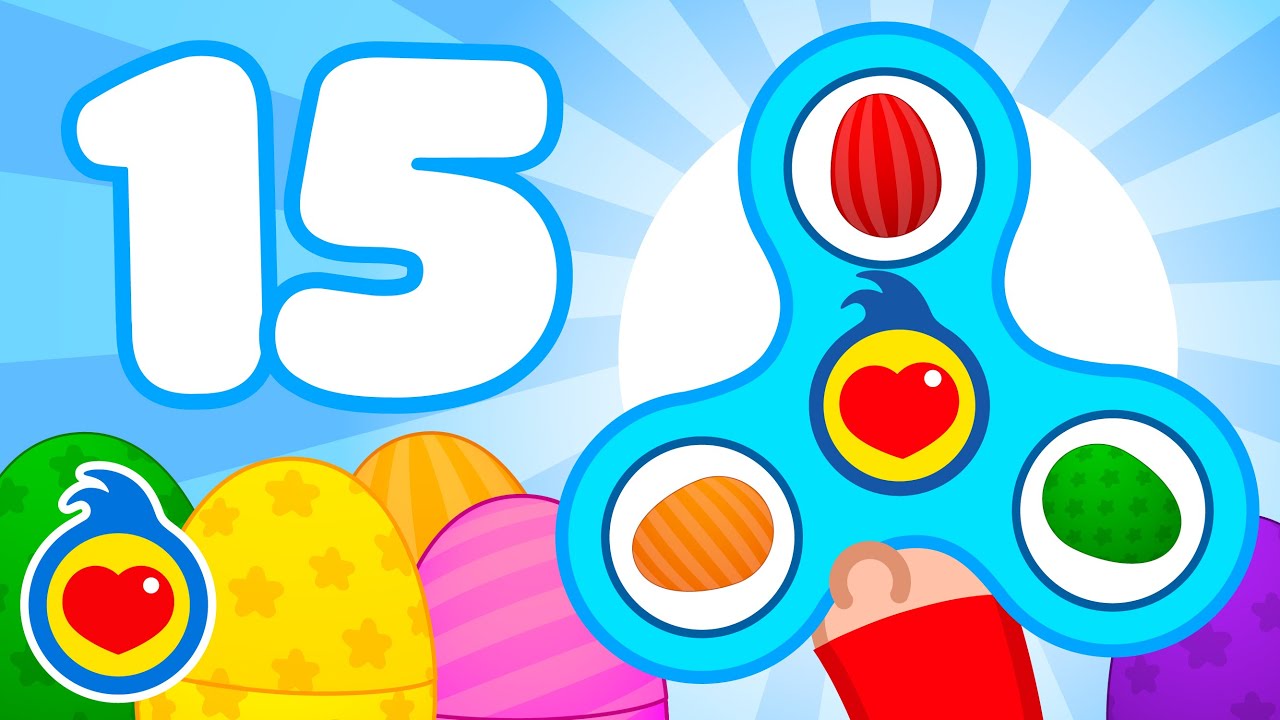 15 Huevos de Pascua Sorpresa de Colores (Fidget Spinner) 🥚🌀🌈 Canciones Infantiles | Plim Plim