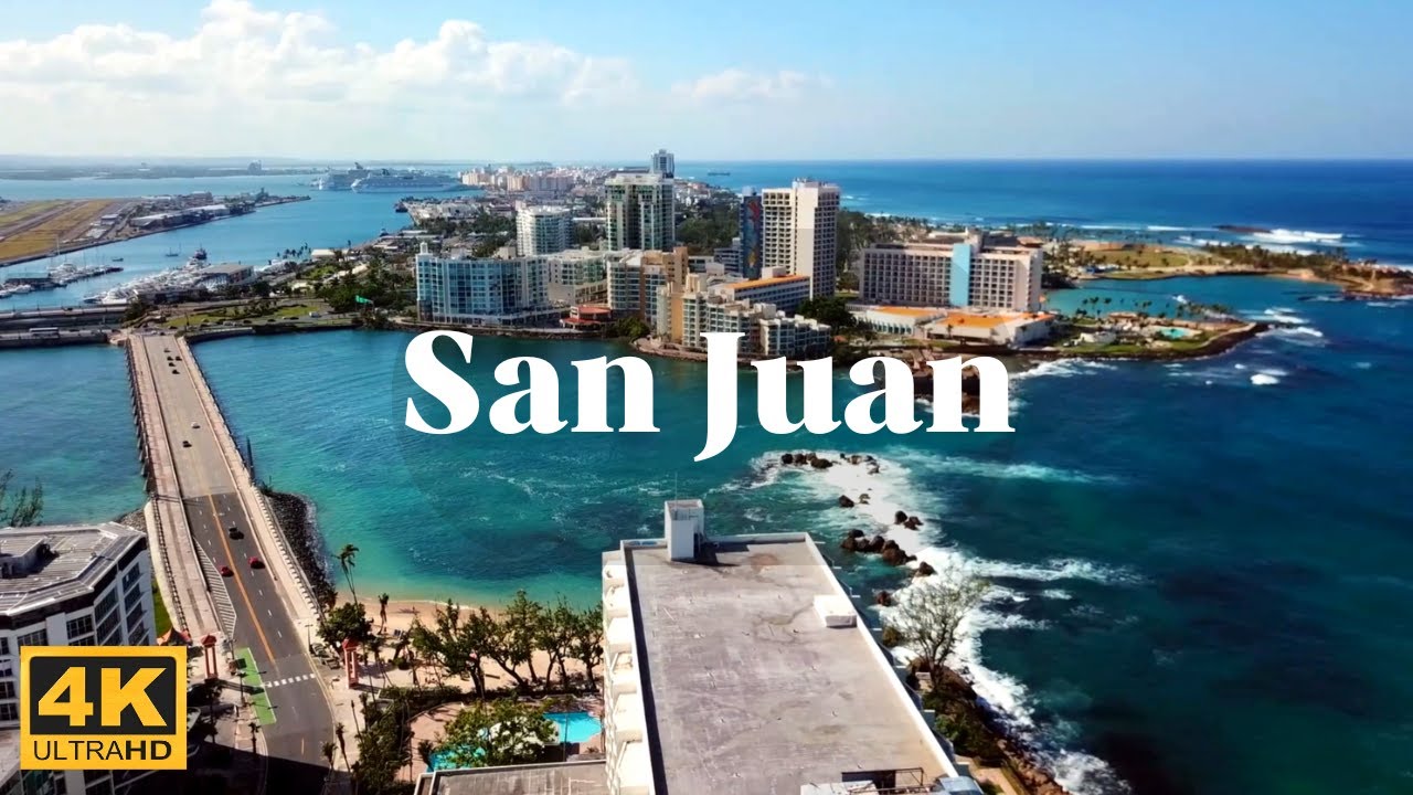 World Travel, Aerial View of San Juan (Puerto Rico) 4k video