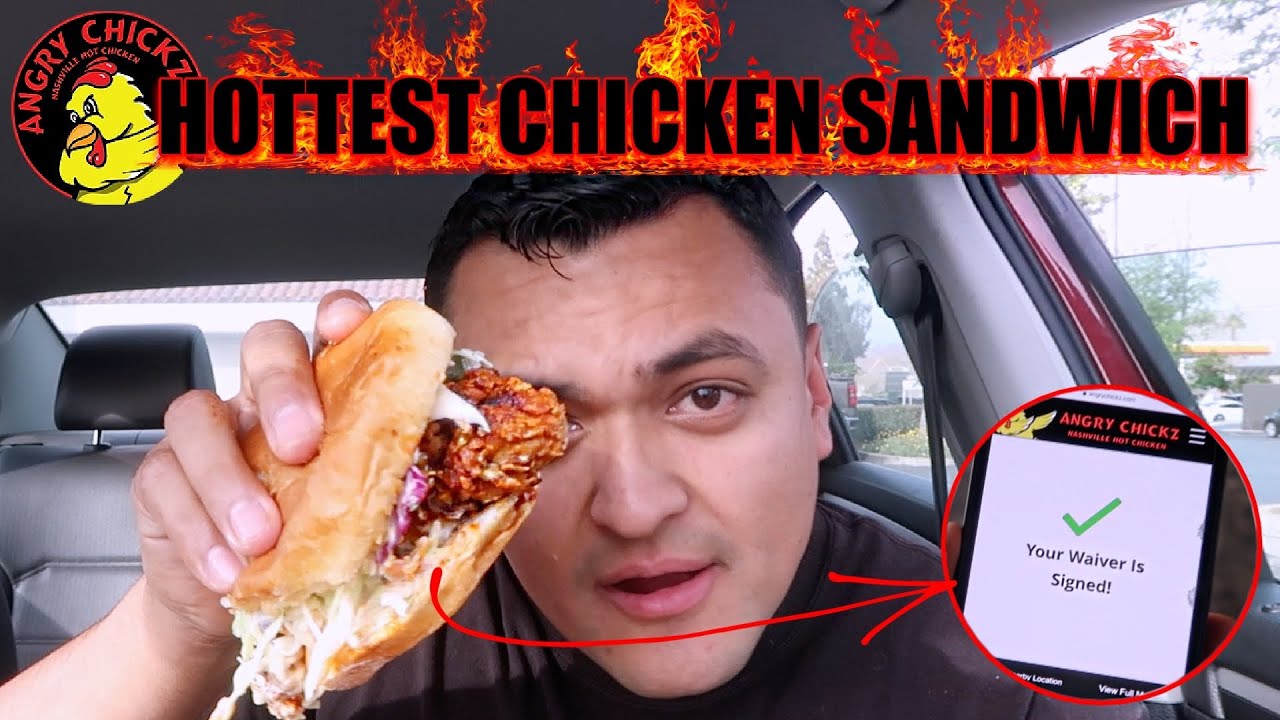 Trying the hottest chicken sandwich from angry chickz 🔥🔥