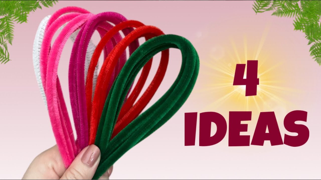 4 IDEAS DIY ✨Pipe Cleaner Crafts ✨Easy FLOWERS Chenille Stems Decoration Ideas 