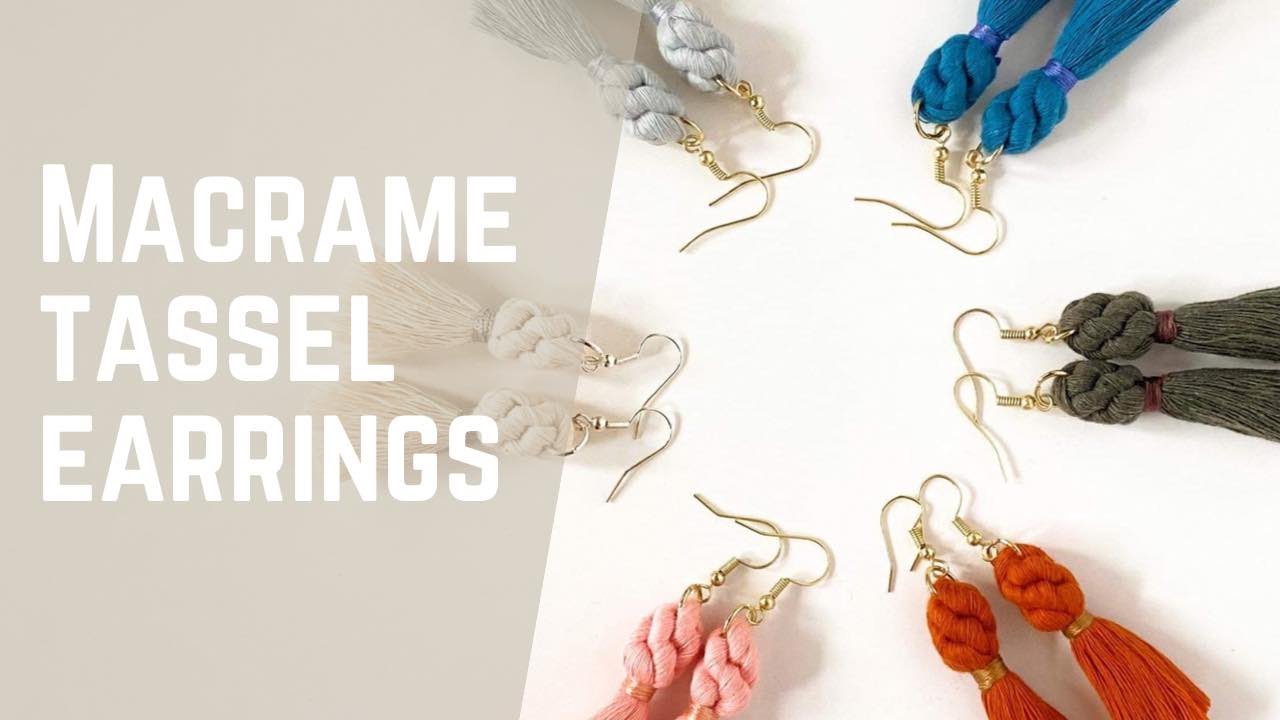 EASY Macrame Crown Knot Tassel Earrings