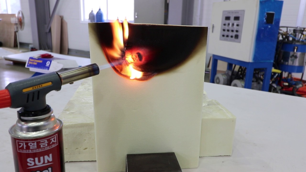 Leadpower water-blown polyurethane foam - Flame retardant test by Gas torch lamp II