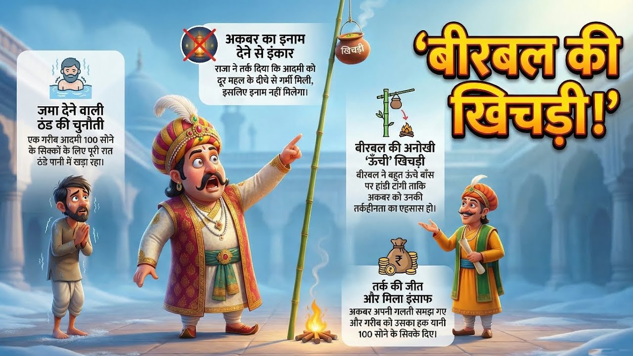 बीरबल की खिचड़ी 🍲 | अकबर भी रह गए हैरान! 😂जब बीरबल ने अकबर को सिखाया सबक 🤯 Funny Story