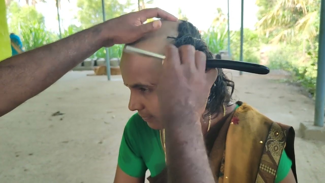 Subscribers request want women #headshave - My sister #mottai  video