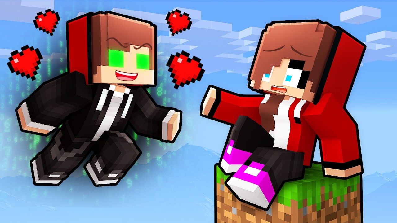 Hacker JJ Locked On One Block with JJ's Sister (Maizen Animation)